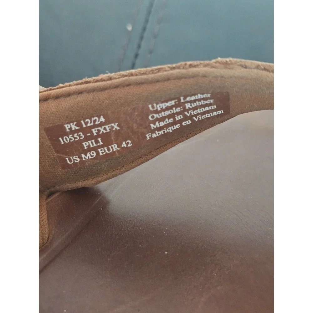 OluKai Pili Mens Brown Leather Flip Flop Sandals 10553 US 9 EUR 42